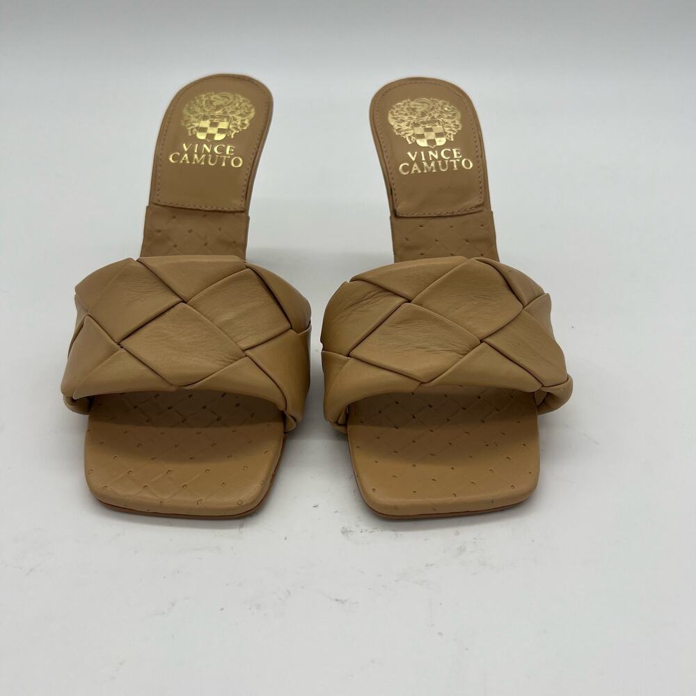 Vince Camuto Brelanie Woven Strap Mule Heels Dulce De Leche Womens Size 6 - Picture 6 of 12